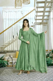 Salsa Silk with Soft Micro cotton Lining & Foil Work Beautiful Salwar Kameez