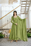 Salsa Silk with Soft Micro cotton Lining & Foil Work Beautiful Salwar Kameez