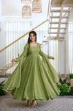 Salsa Silk with Soft Micro cotton Lining & Foil Work Beautiful Salwar Kameez