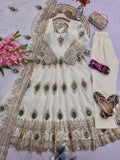 Heavy Fandy Silk with Embroidery Threads & Zari Sequins Work Salwar Kameez