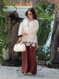 New Designer Party Wear Look Pure Roman Silk Top & Plazzo set