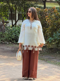 New Designer Party Wear Look Pure Roman Silk Top & Plazzo set