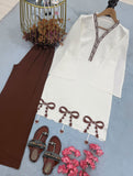 New Designer Party Wear Look Pure Roman Silk Top & Plazzo set
