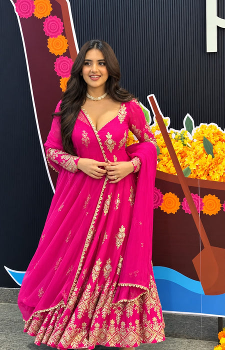 Heavy Georgette With Heavy Embroidered Sequence work With Fully Flair Beautiful Salwar Kameez