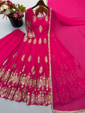 Heavy Georgette With Heavy Embroidered Sequence work With Fully Flair Beautiful Salwar Kameez