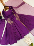 Exclusive Trending Designer Gown with Heavy sequence embroidery work Dupatta