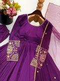 Exclusive Trending Designer Gown with Heavy sequence embroidery work Dupatta