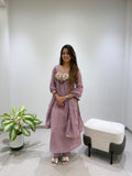 BEAUTIFUL HAND WORK OUTFIT SEQUENCE EMBROIDERED GOWN PANT WITH DUPATTA