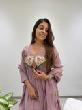 BEAUTIFUL HAND WORK OUTFIT SEQUENCE EMBROIDERED GOWN PANT WITH DUPATTA