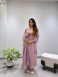BEAUTIFUL HAND WORK OUTFIT SEQUENCE EMBROIDERED GOWN PANT WITH DUPATTA