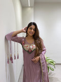 BEAUTIFUL HAND WORK OUTFIT SEQUENCE EMBROIDERED GOWN PANT WITH DUPATTA