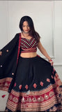 DESIGNER NAVARATRI FULLSTITCHED LAHENGA CHOLI WITH REAL MIRROR WORK