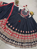 DESIGNER NAVARATRI FULLSTITCHED LAHENGA CHOLI WITH REAL MIRROR WORK