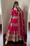 Heavy Fandy Silk with Embroidery Threads & Zari Sequins Work Salwar Kameez