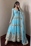 Heavy Fandy Silk with Embroidery Threads & Zari Sequins Work Salwar Kameez