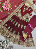 Heavy Fandy Silk with Embroidery Threads & Zari Sequins Work Salwar Kameez