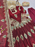 Heavy Fandy Silk with Embroidery Threads & Zari Sequins Work Salwar Kameez