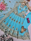 Heavy Fandy Silk with Embroidery Threads & Zari Sequins Work Salwar Kameez