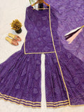 New Premium Quality With Printed BackSide Lupi with Dori Trending Top-Sharara and Dupatta Set