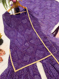 New Premium Quality With Printed BackSide Lupi with Dori Trending Top-Sharara and Dupatta Set