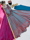 New Designer Fendy Silk Party Gown Pent & Dupatta Set