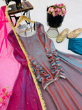 New Designer Fendy Silk Party Gown Pent & Dupatta Set