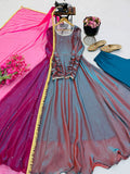 New Designer Fendy Silk Party Gown Pent & Dupatta Set