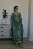 Natural crep With 5mm Sequence And Embroidery Work Anarkali Salwar Kameez