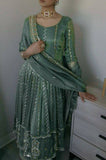 Natural crep With 5mm Sequence And Embroidery Work Anarkali Salwar Kameez