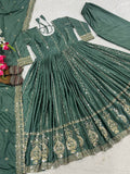 Natural crep With 5mm Sequence And Embroidery Work Anarkali Salwar Kameez
