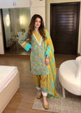 New Designer Party Wear Look Pur Printed Cambric Cotton Top & Farshi Palazzo With Dupatta set
