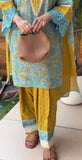 New Designer Party Wear Look Pur Printed Cambric Cotton Top & Farshi Palazzo With Dupatta set