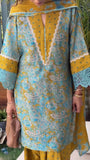 New Designer Party Wear Look Pur Printed Cambric Cotton Top & Farshi Palazzo With Dupatta set