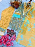 New Designer Party Wear Look Pur Printed Cambric Cotton Top & Farshi Palazzo With Dupatta set