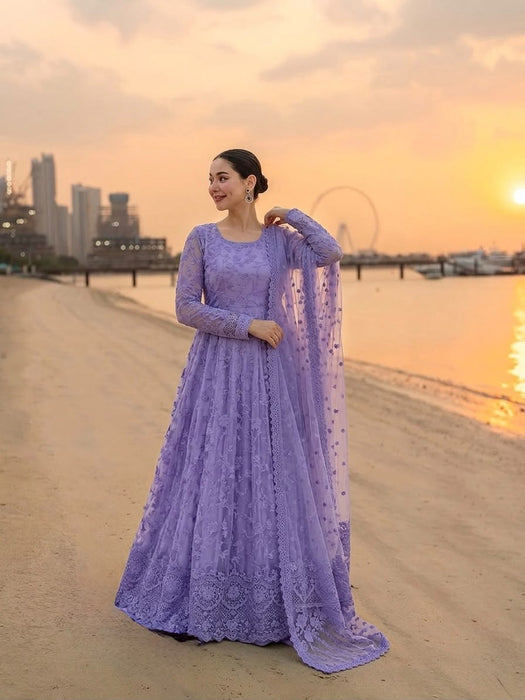New Party Wear Look Heavy Faux Georgette Gown Dupatta & Bottom Set