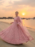 New Party Wear Look Heavy Faux Georgette Gown Dupatta & Bottom Set