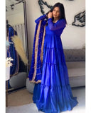 Faux Georgette with Comfortable Inner & Ruffle Style Beautiful Gown
