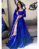 Faux Georgette with Comfortable Inner & Ruffle Style Beautiful Gown