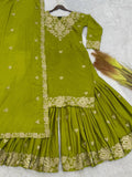 READY TO WEAR 3 PIECE FANCY KURTI WITH BEAUTIFUL SHARARA AND PRETTY DUPATTA