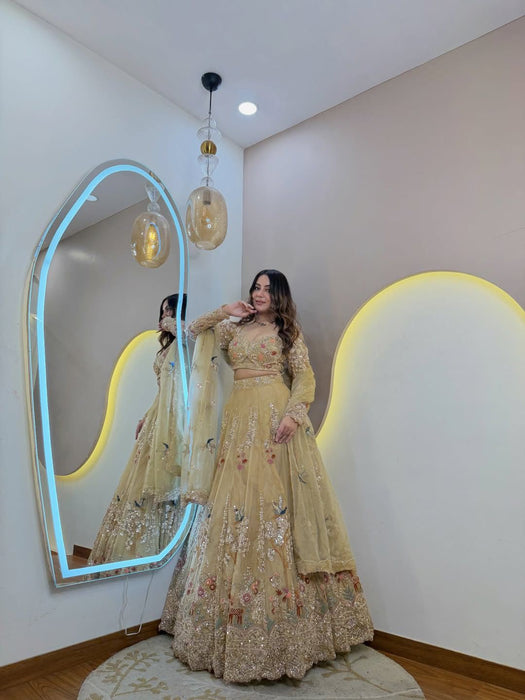 Premium Quality Fendy Silk with Embroidery Sequins Work Lehenga Choli