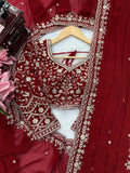 Faux Georgette with Intricate Thread With Sequence Detailing Beautiful Saree