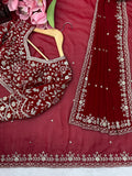 Faux Georgette with Intricate Thread With Sequence Detailing Beautiful Saree