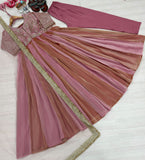 New Party Wear Look Pure Nc Moss Gown Dupatta & Bottom Set