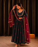 New Fancy Anarkali Gown-Pant And Dupatta Set Fully Stitched