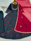 New Fancy Anarkali Gown-Pant And Dupatta Set Fully Stitched