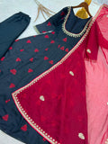 New Fancy Anarkali Gown-Pant And Dupatta Set Fully Stitched