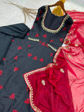 New Fancy Anarkali Gown-Pant And Dupatta Set Fully Stitched