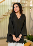 New Designer Heavy Roman Silk Party Wear Look Top With Farshi Salwar