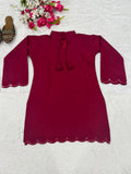 New Designer Heavy Roman Silk Party Wear Look Top With Farshi Salwar