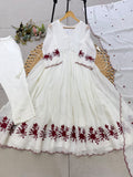 BEAUTIFUL EMBROIDERED WITH SEQUENCE PIPE WORKED GOWN PANT WITH DUPATTA
